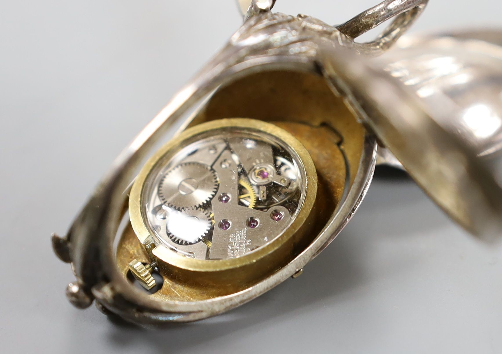 A gentleman's steel manual wind wrist watch, retailed by J.W. Benson, two other watches including silver pocket watch and a Rolex box.